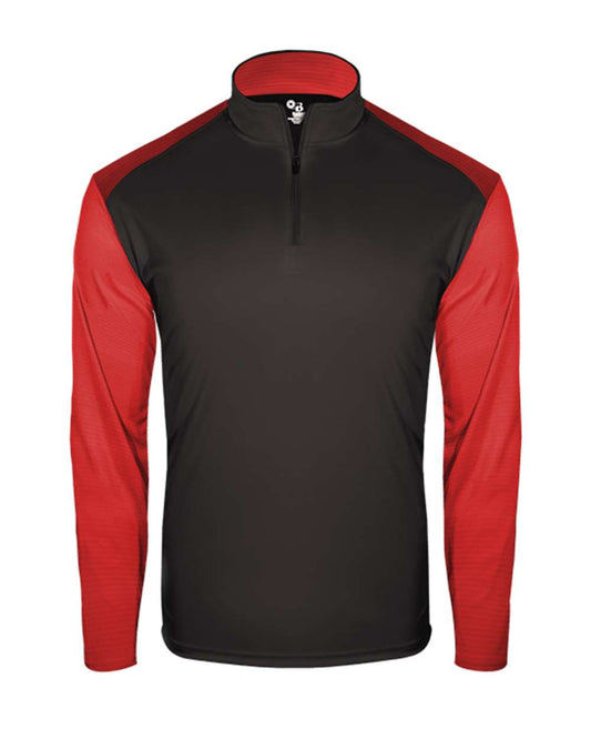 Men's Breakout Quarter-Zip Pullover - Front - B68085522 - Black/ Red