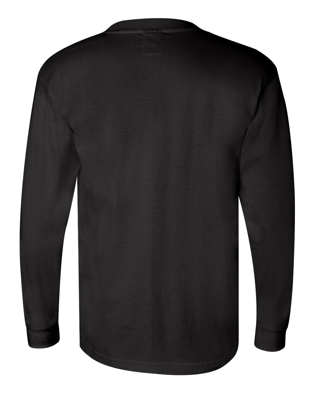 Unisex Union-Made Long Sleeve Pocket T-Shirt - Back - B04979503 - Black