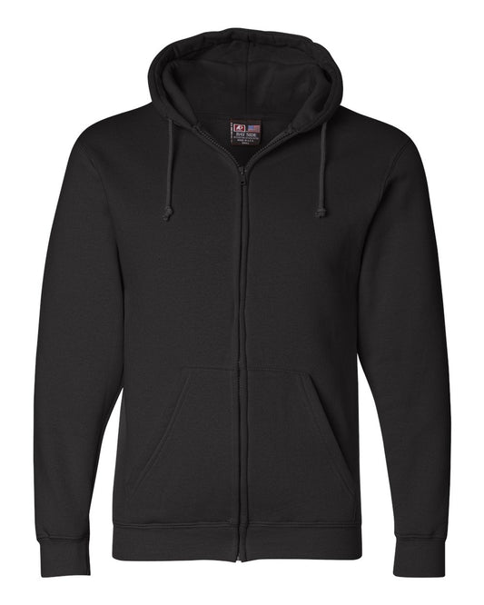 Unisex USA-Made Full-Zip Hooded Sweatshirt - Front - B21679503 - Black