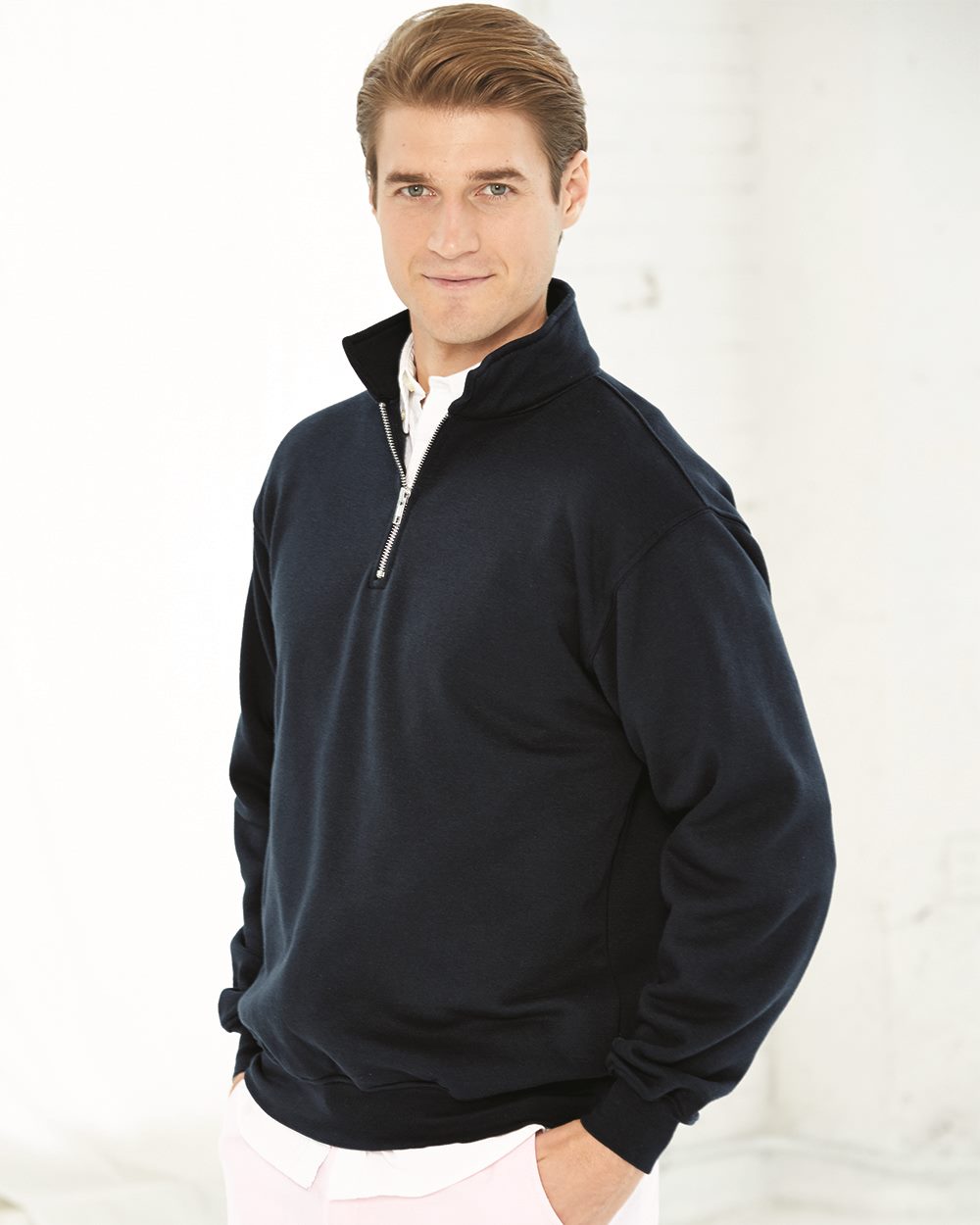 Unisex USA-Made Quarter-Zip Pullover Sweatshirt - styleImage