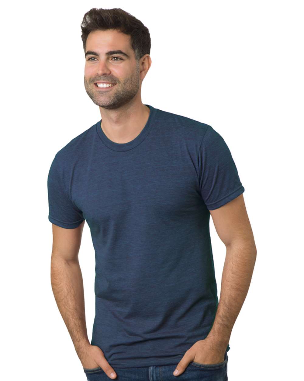 Unisex USA-Made Triblend T-Shirt - Front - B18079253 - Tri Steel Blue