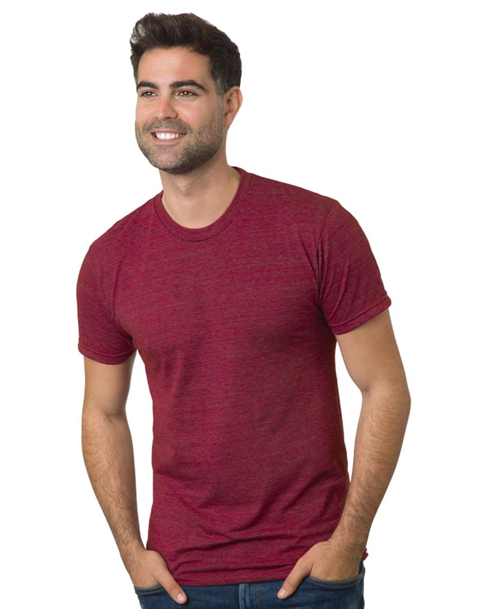 Unisex USA-Made Triblend T-Shirt - Front - B18079522 - Tri Burgundy