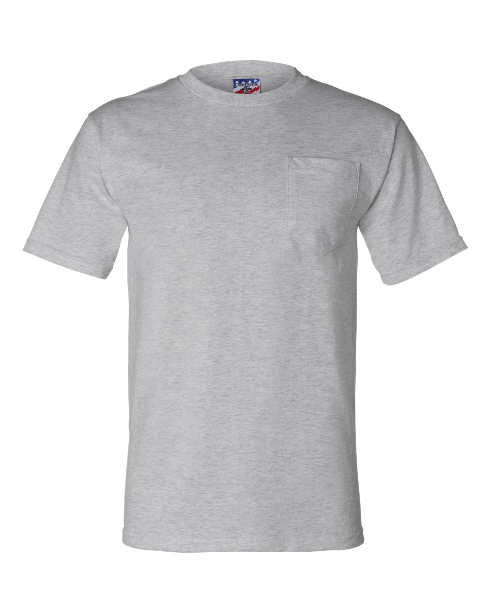 Unisex Union-Made Pocket T-Shirt - Front - B03879583 - Dark Ash