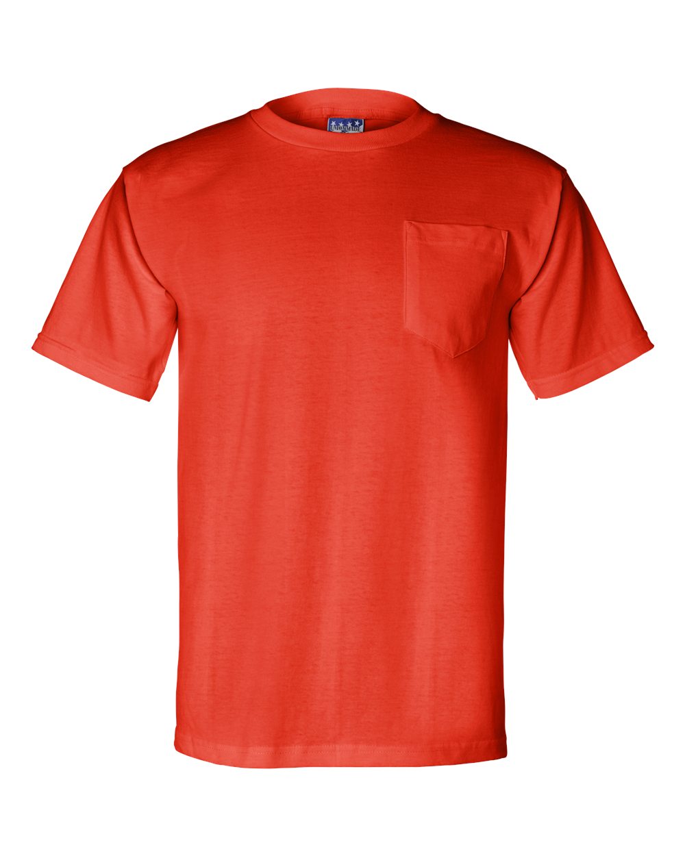 Unisex Union-Made Pocket T-Shirt - Front - B03879663 - Orange