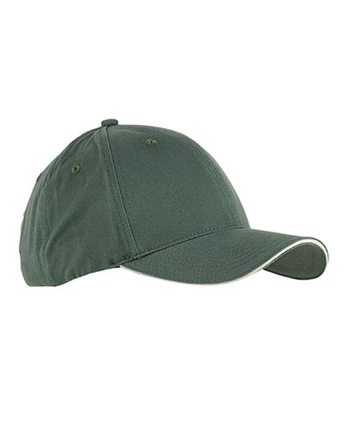 Brushed Twill Sandwich Cap - Front - B884E8110 - Olive/ Stone
