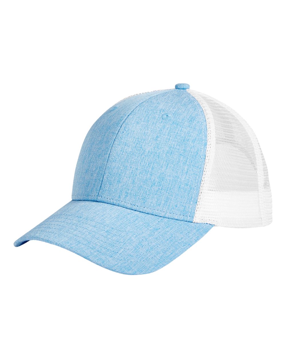 Women's Ponytail Cap - Front - B853E8250 - Heather Light Blue/ White