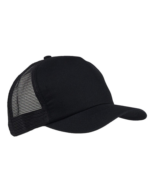 Twill Trucker Cap - Front - B888E8500 - Black