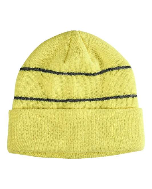 Reflective Cuffed Beanie - Front - B849E8160 - Neon Green