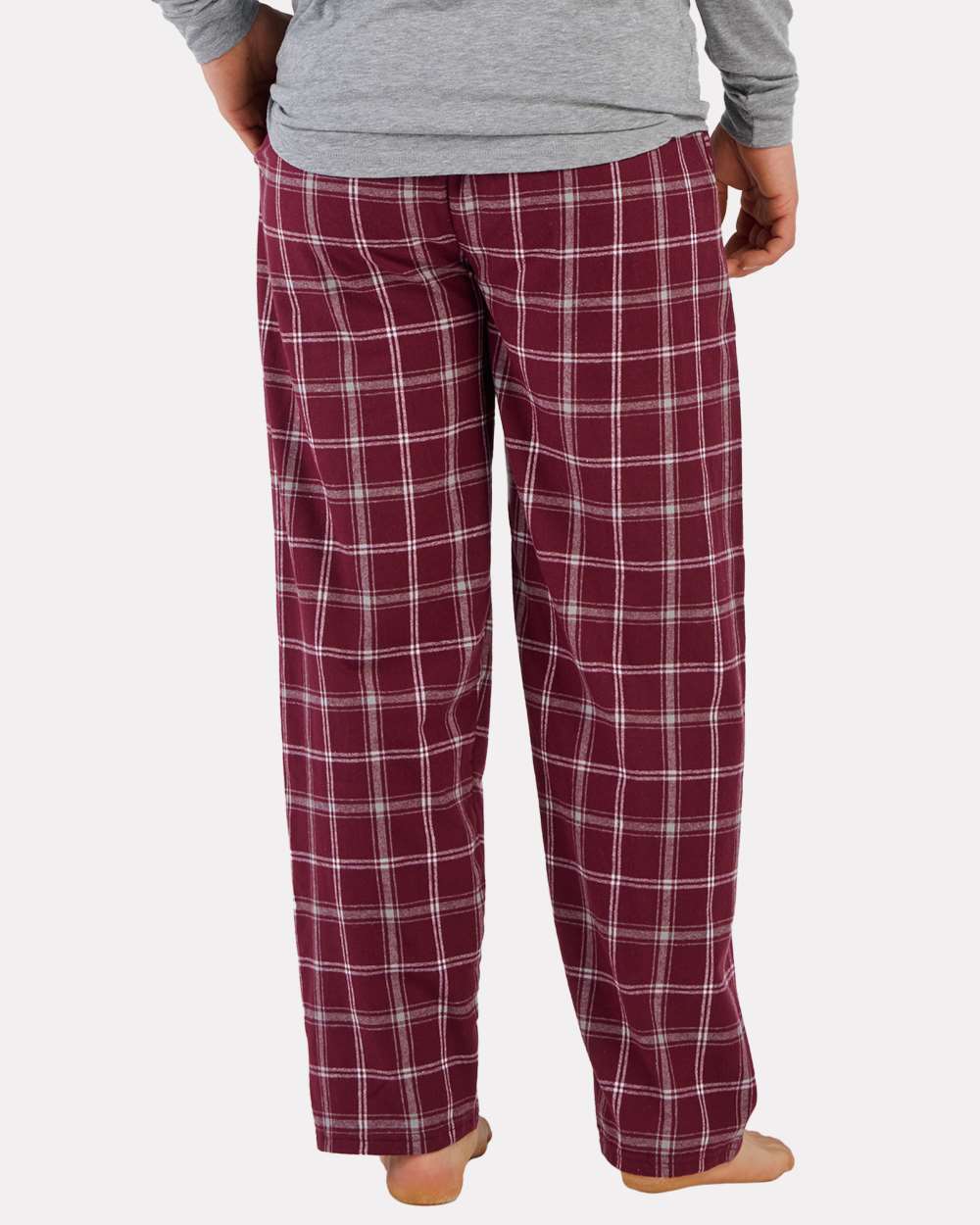 Men's Harley Flannel Pants - Back - B13203021 - Varsity Maroon Oxford Plaid