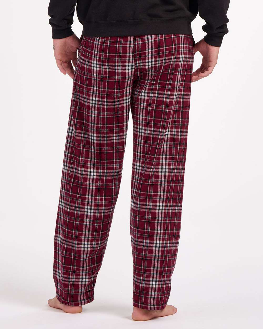 Men's Harley Flannel Pants - Back - B13203481 - Maroon Plaid