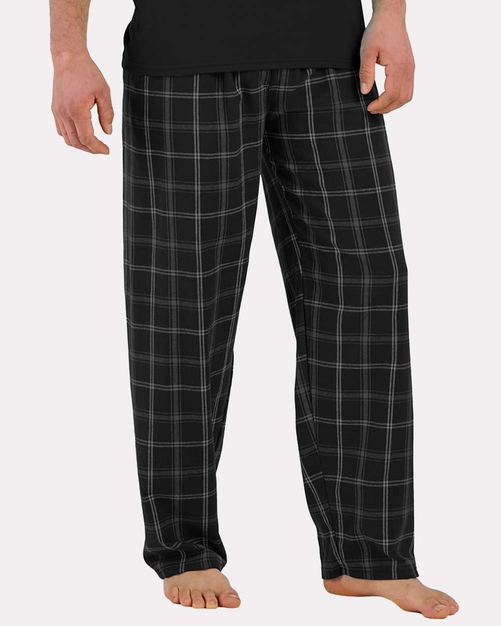Men's Harley Flannel Pants - Front - B13203011 - Varsity Black Oxford Plaid