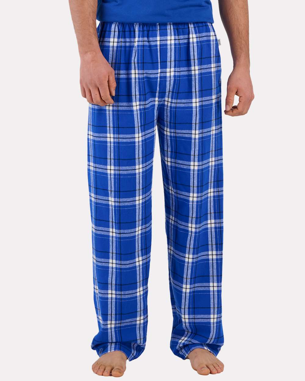 Men's Harley Flannel Pants - Front - B13203061 - Electric Royal Carnegie Plaid 