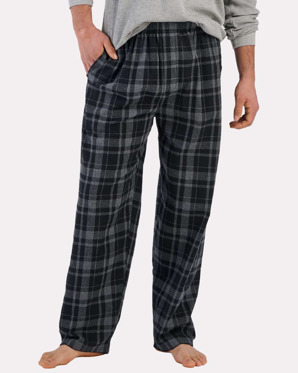 Men's Harley Flannel Pants - Front - B13203071 - Black Jordan Plaid