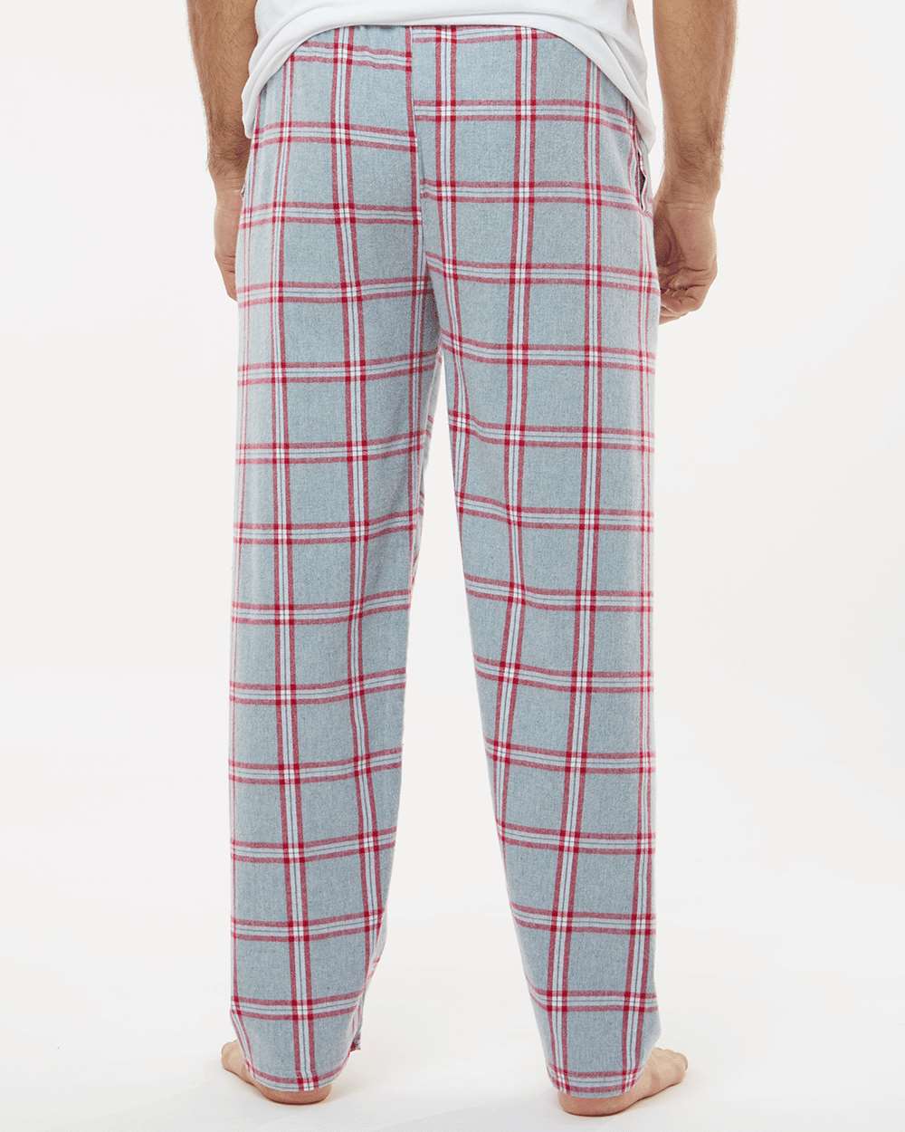 Men's Harley Flannel Pants - OnModelBack - B13203091 - Oxford Red Tomboy Plaid