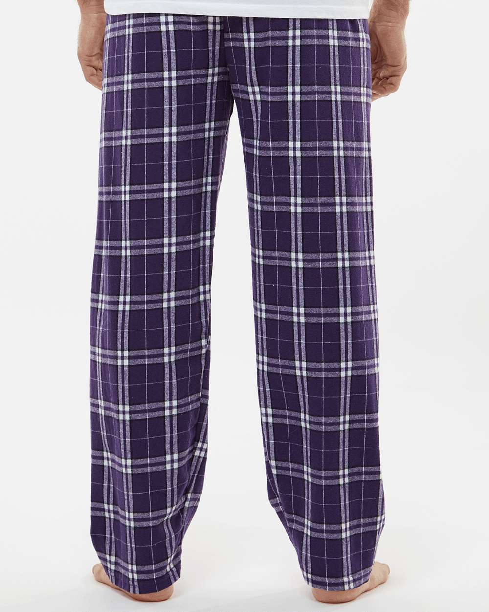 Men's Harley Flannel Pants - OnModelBack - B13203151 - Purple/ White Plaid