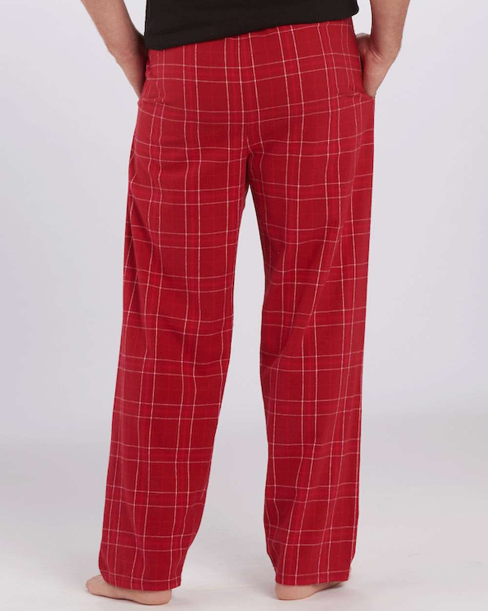 Men's Harley Flannel Pants - OnModelBack - B13203161 - Crimson Field Day Plaid