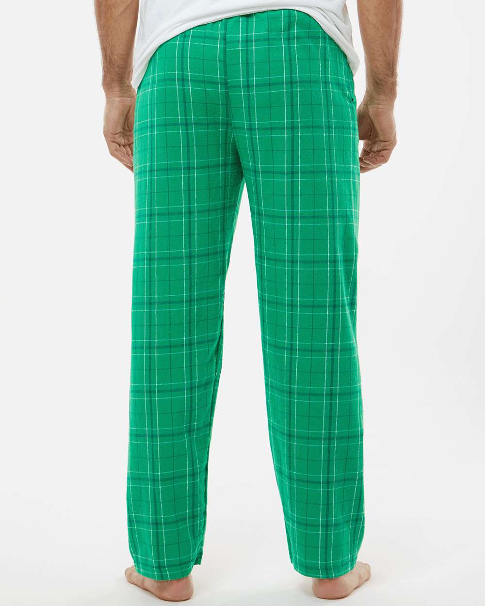 Men's Harley Flannel Pants - OnModelBack - B13203171 - Kelly Field Day Plaid