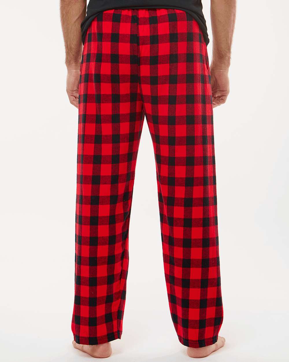Men's Harley Flannel Pants - OnModelBack - B13203181 - Red/ Black Buffalo