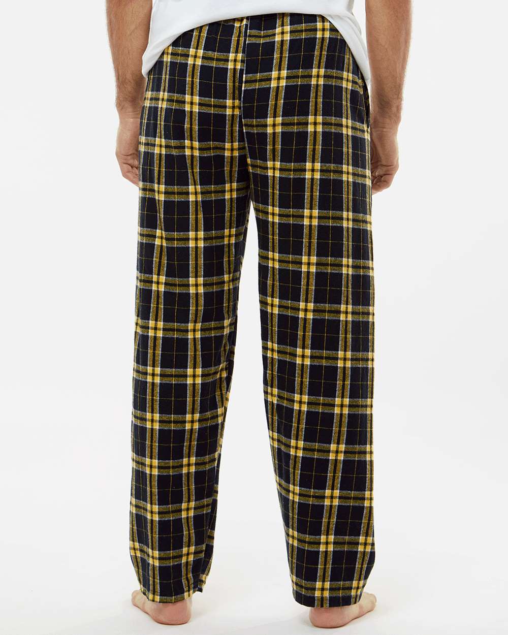 Men's Harley Flannel Pants - OnModelBack - B13203281 - Black/ Gold