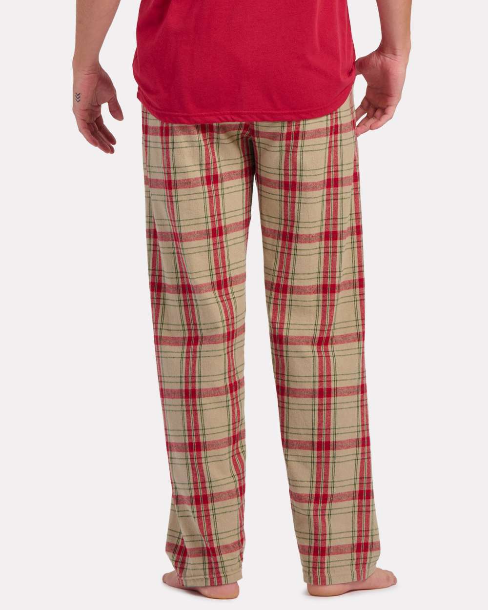 Men's Harley Flannel Pants - OnModelBack - B13203351 - Reindeer Plaid