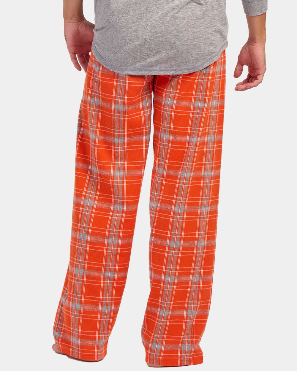 Men's Harley Flannel Pants - OnModelBack - B13203431 - Burnt Orange Kingston Plaid
