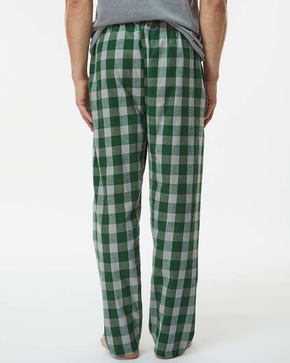 Men's Harley Flannel Pants - OnModelBack - B13203541 - Green/ Oxford Buffalo