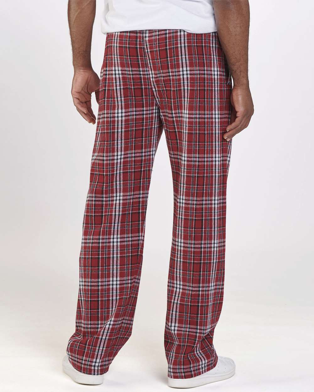 Men's Harley Flannel Pants - OnModelBack - B13203561 - Garnet/ Black Plaid