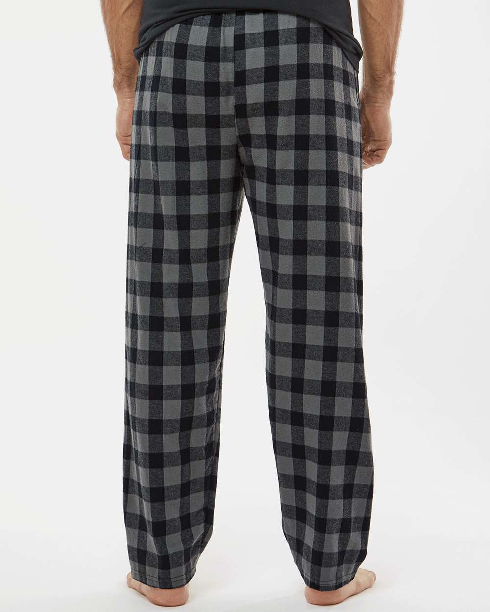 Men's Harley Flannel Pants - OnModelBack - B13203581 - Charcoal/ Black Buffalo