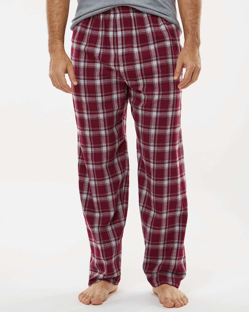 Men's Harley Flannel Pants - OnModelFront - B13203111 - Heritage Maroon Plaid