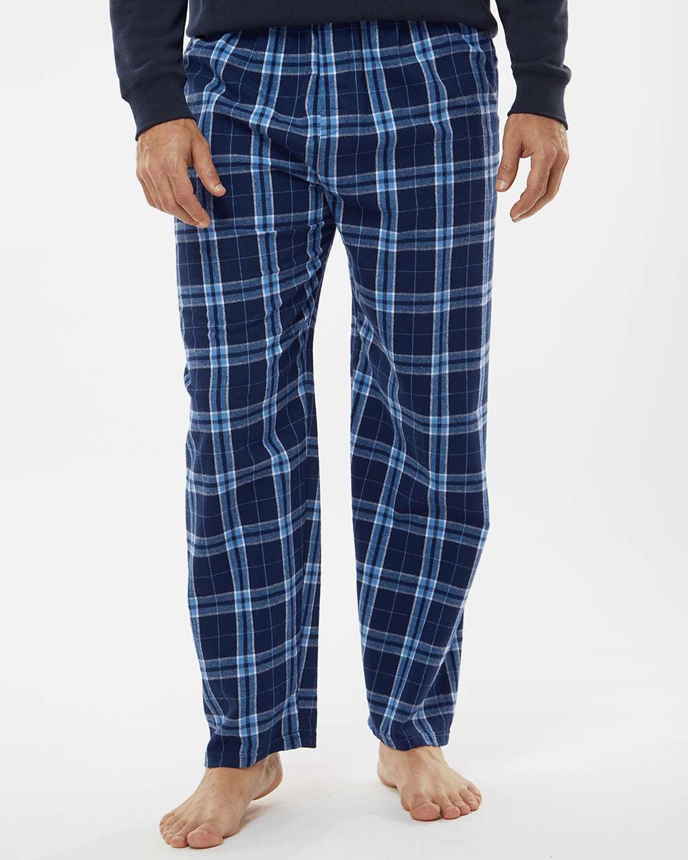 Men's Harley Flannel Pants - OnModelFront - B13203131 - Navy/ Columbia Plaid