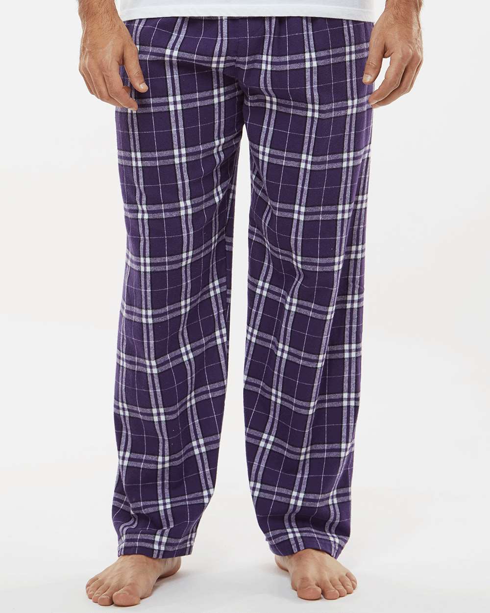 Men's Harley Flannel Pants - OnModelFront - B13203151 - Purple/ White Plaid