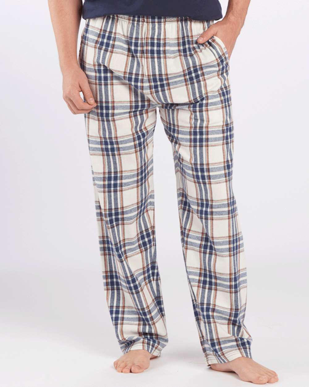 Men's Harley Flannel Pants - OnModelFront - B13203241 - Natural Indigo Plaid