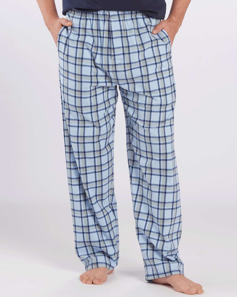 Men's Harley Flannel Pants - OnModelFront - B13203251 - Heritage Carolina Blue Plaid