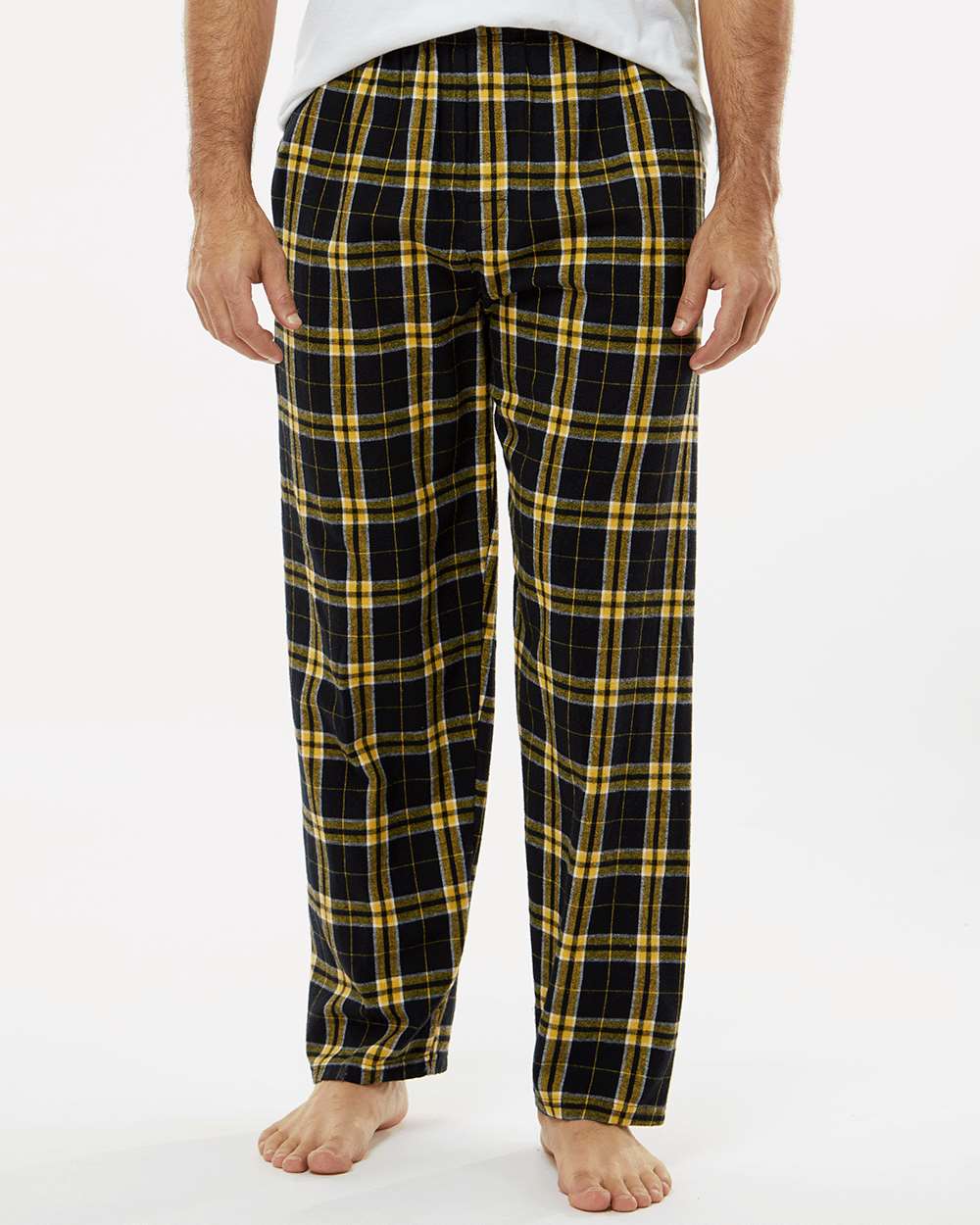 Men's Harley Flannel Pants - OnModelFront - B13203281 - Black/ Gold