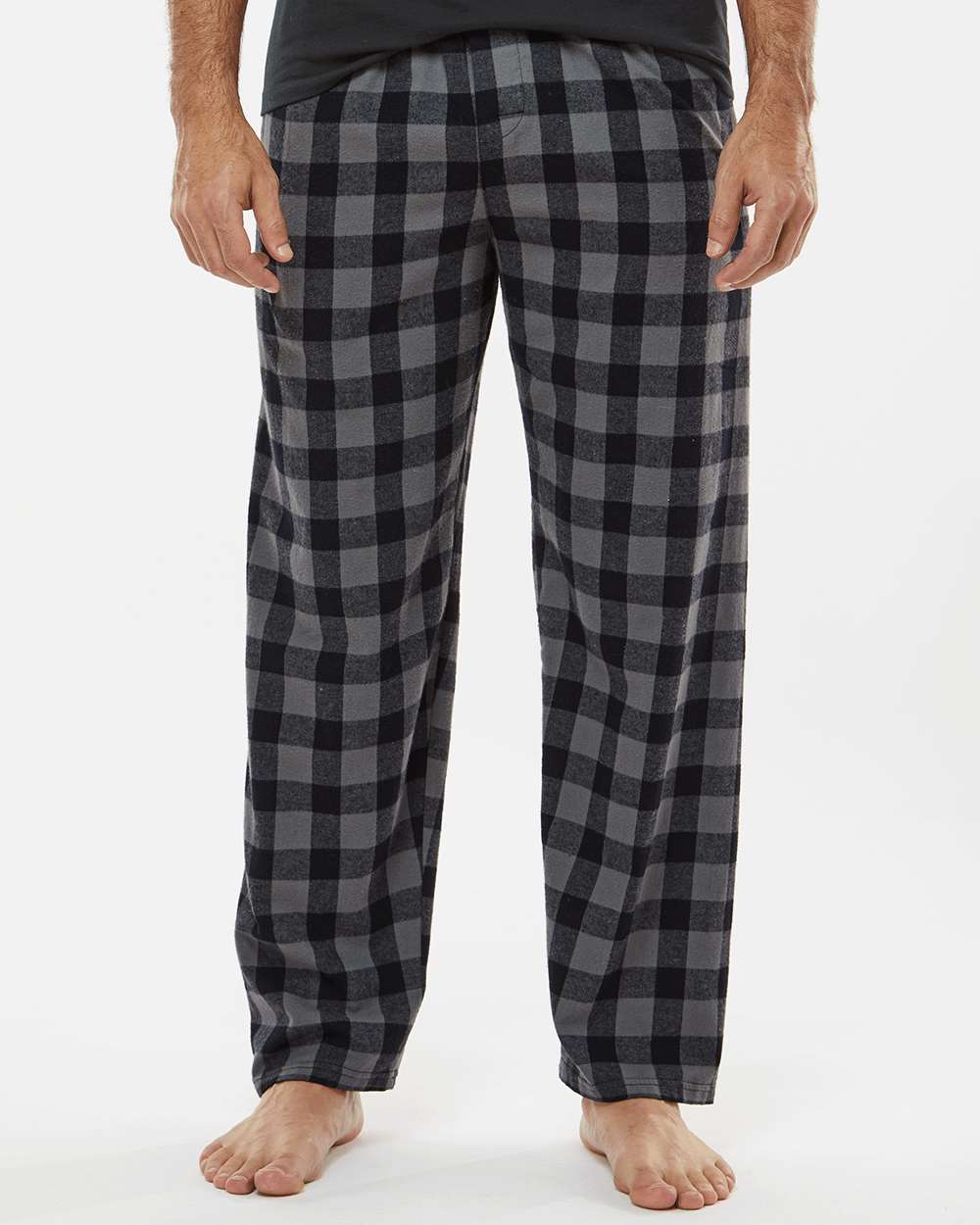 Men's Harley Flannel Pants - OnModelFront - B13203581 - Charcoal/ Black Buffalo