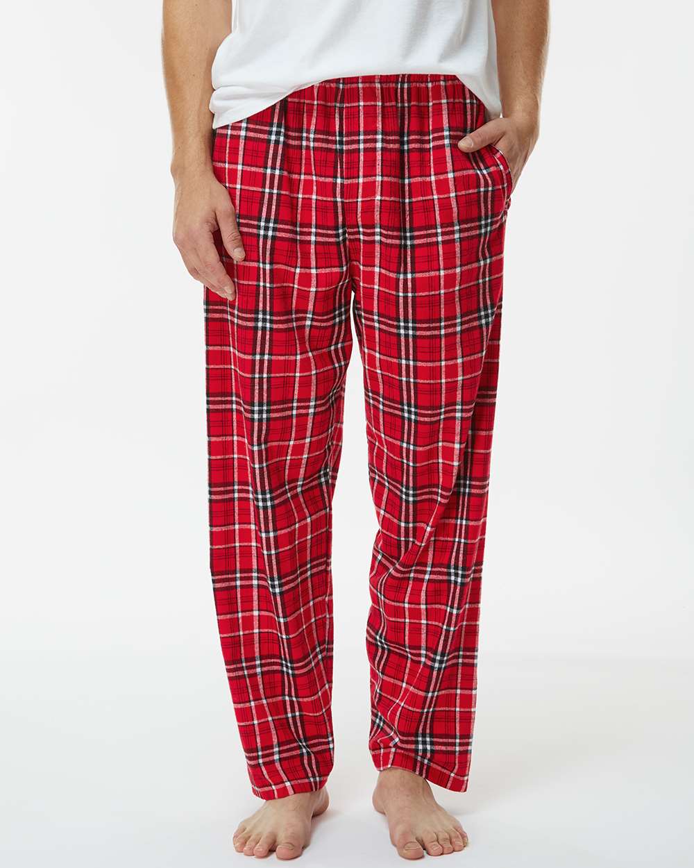 Men's Harley Flannel Pants - OnModelFront - B13203911 - Red/ White