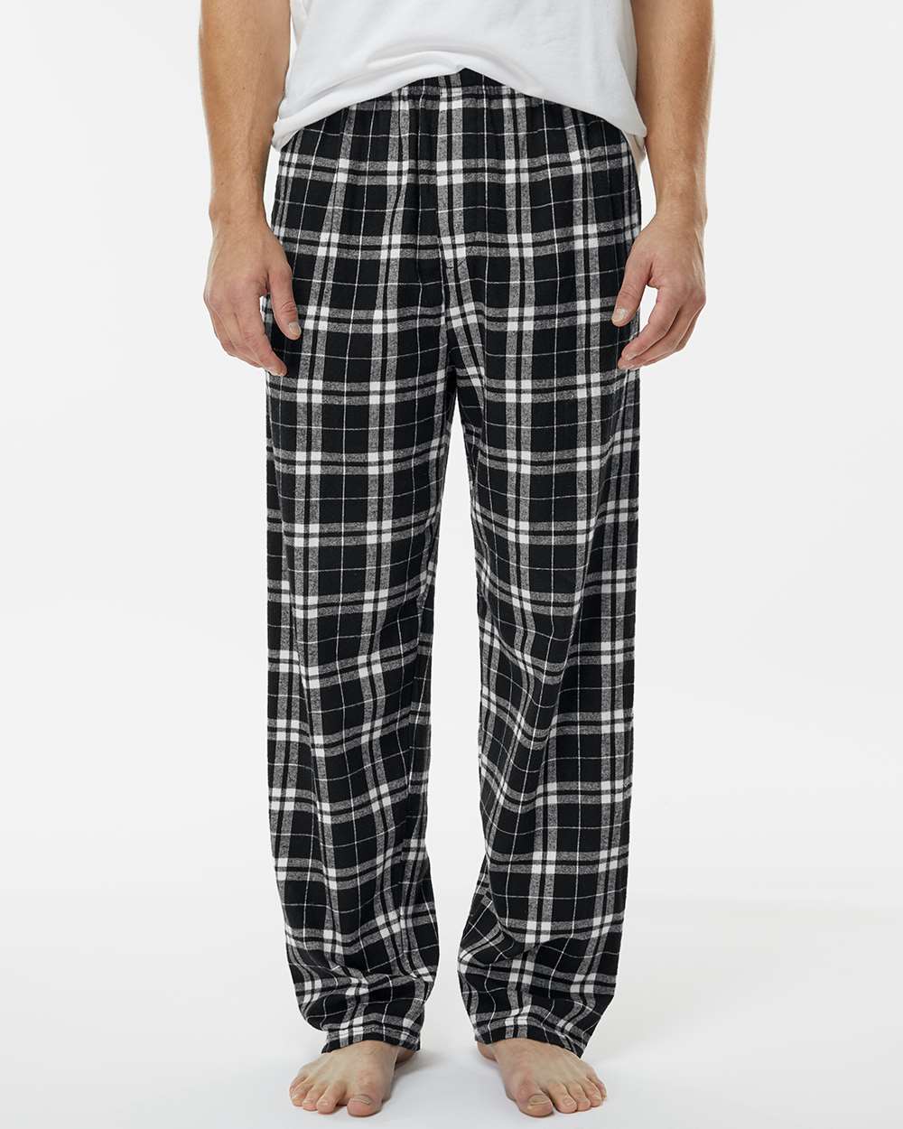 Men's Harley Flannel Pants - OnModelFront - B13203931 - Black/ White