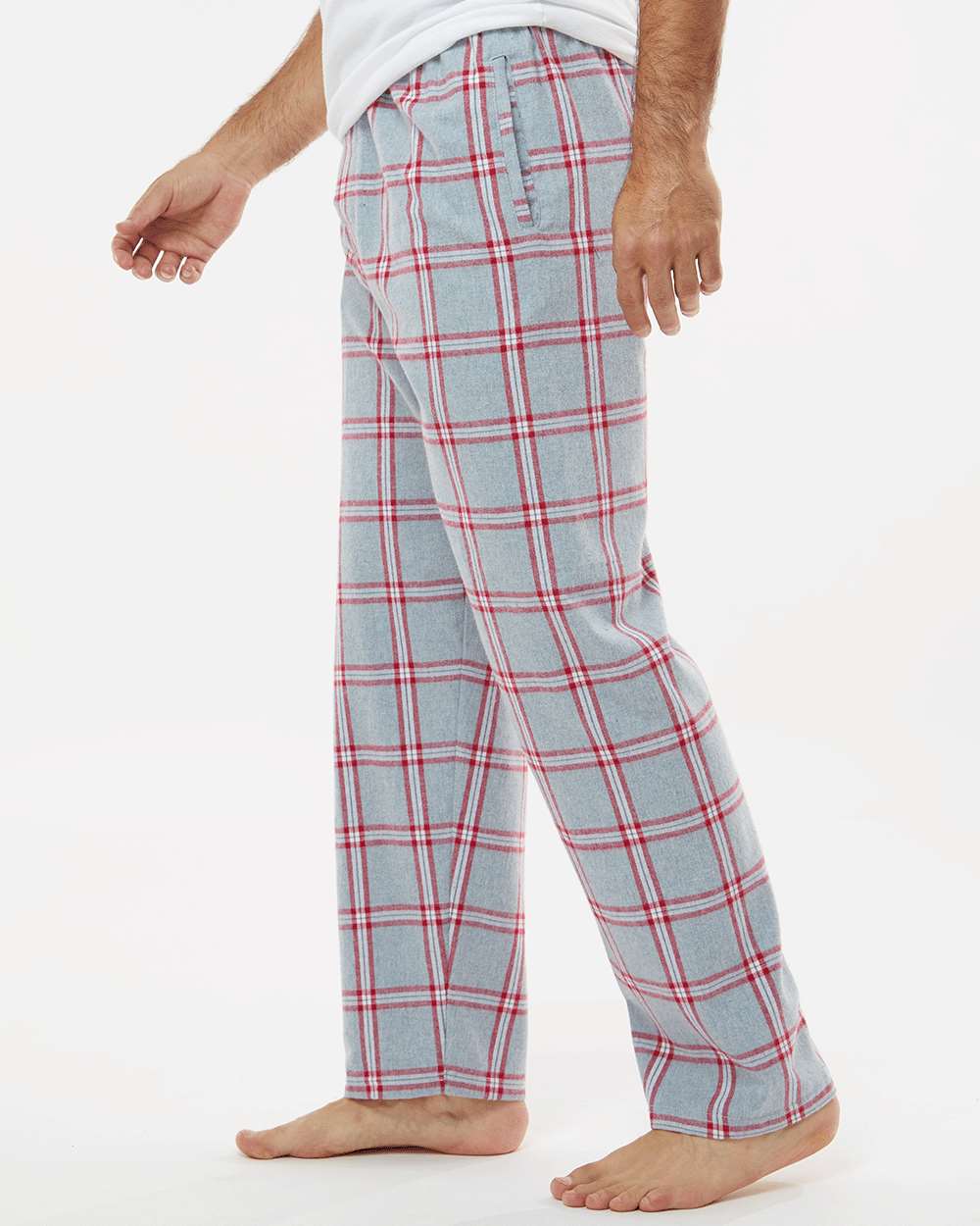 Men's Harley Flannel Pants - OnModelSide - B13203091 - Oxford Red Tomboy Plaid