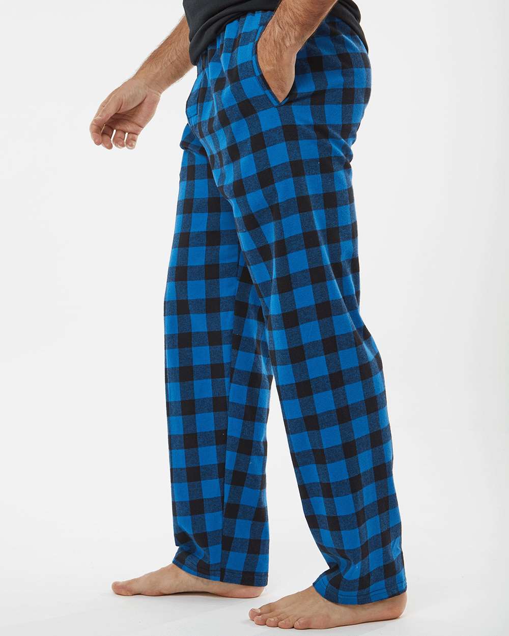 Men's Harley Flannel Pants - OnModelSide - B13203201 - Royal/ Black Buffalo