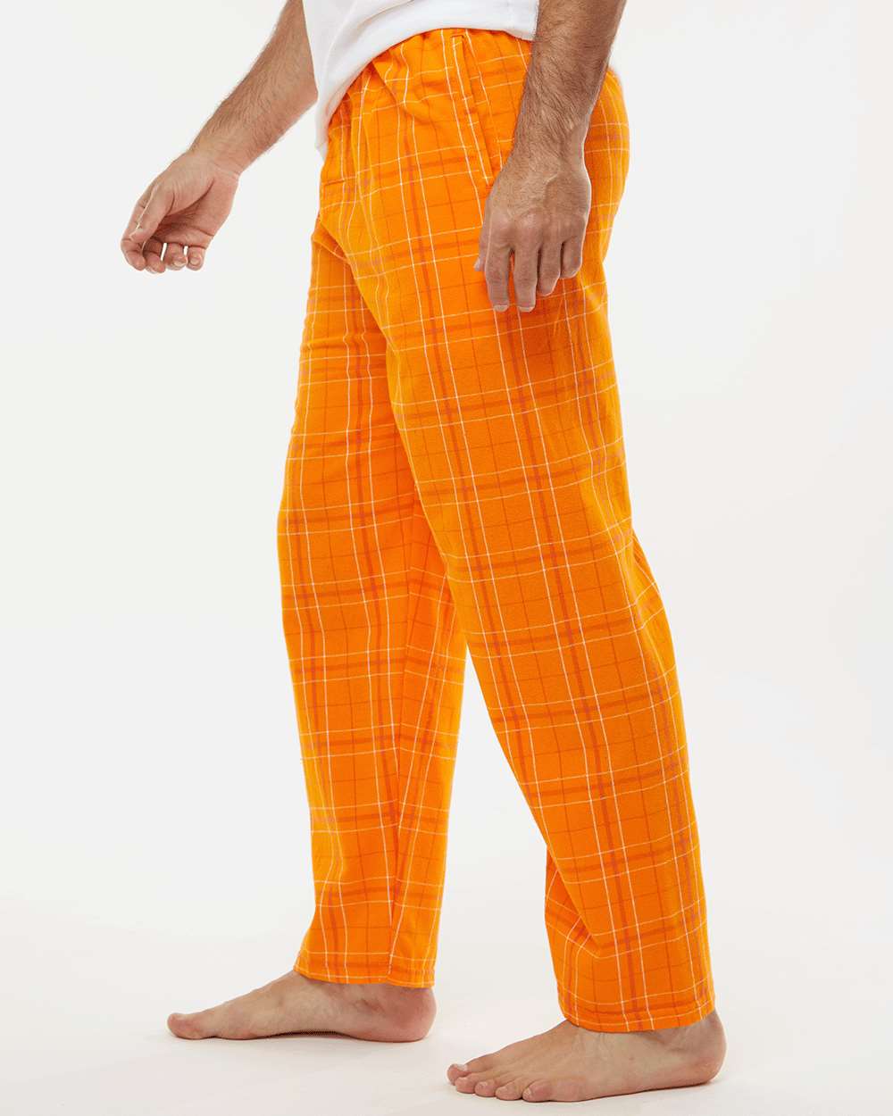 Men's Harley Flannel Pants - OnModelSide - B13203661 - Orange Field Day Plaid