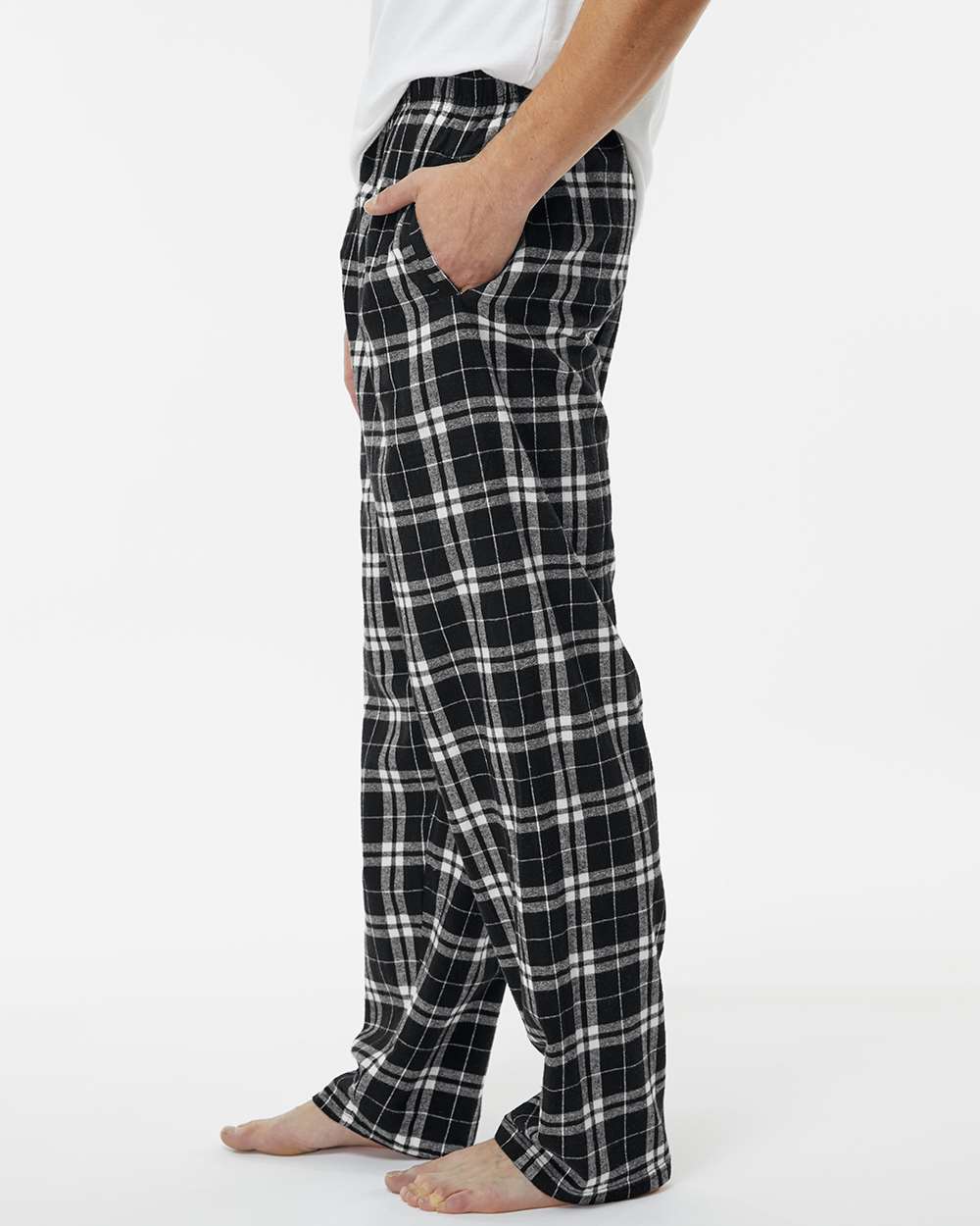 Men's Harley Flannel Pants - OnModelSide - B13203931 - Black/ White