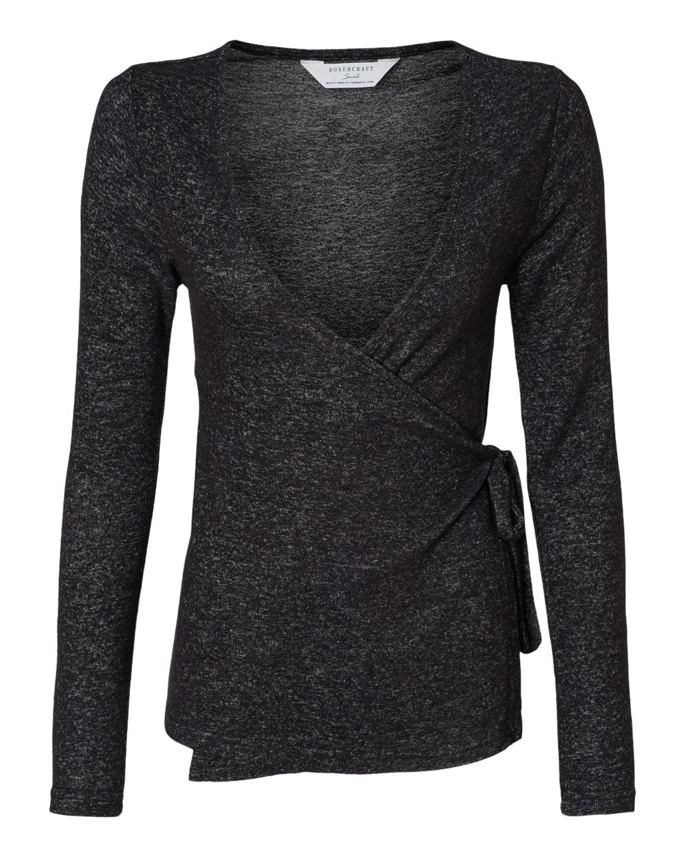 Women's Cuddle Wrap Top - Front - B13303501 - Black Heather