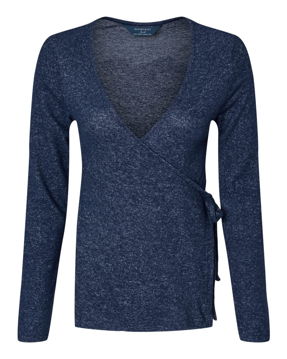 Women's Cuddle Wrap Top - Front - B13303751 - Navy Heather