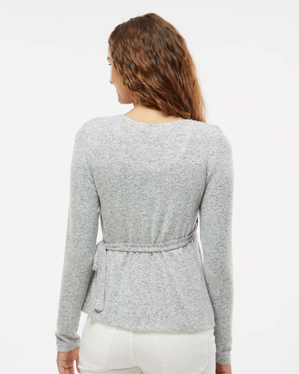 Women's Cuddle Wrap Top - OnModelBack - B13303591 - Oxford Heather
