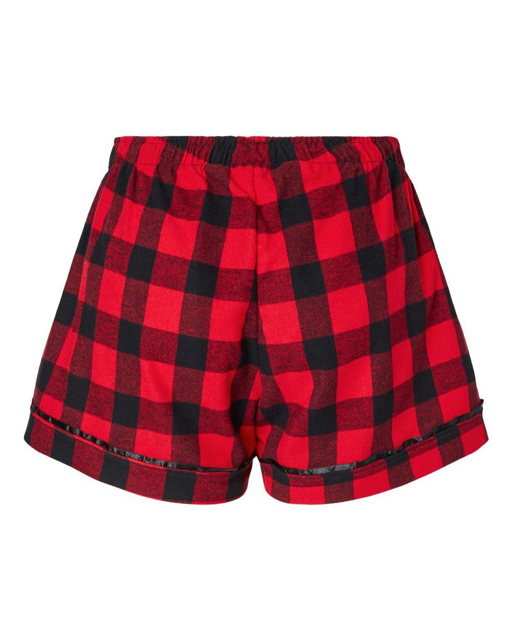 Women's Flannel Shorts - Back - B14403121 - Red/ Black Buffalo