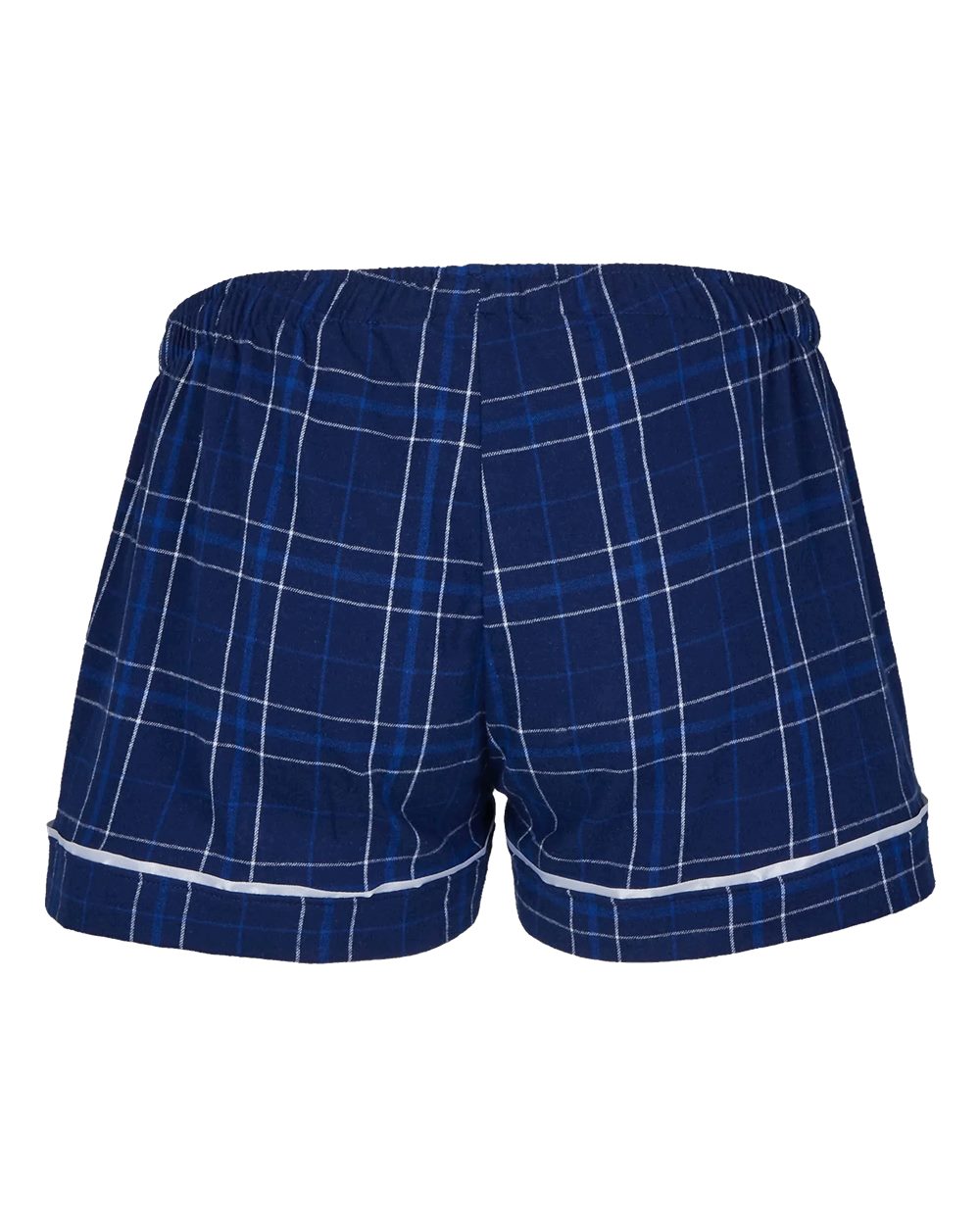 Women's Flannel Shorts - Back - B14403751 - Navy Field Day Plaid