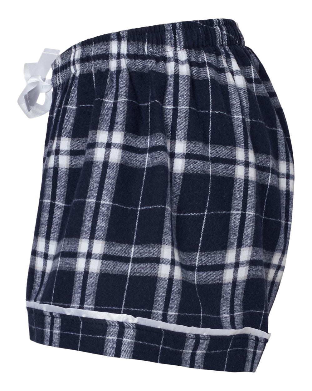 Women's Flannel Shorts - DirectSide - B14403651 - Navy/ Silver Plaid