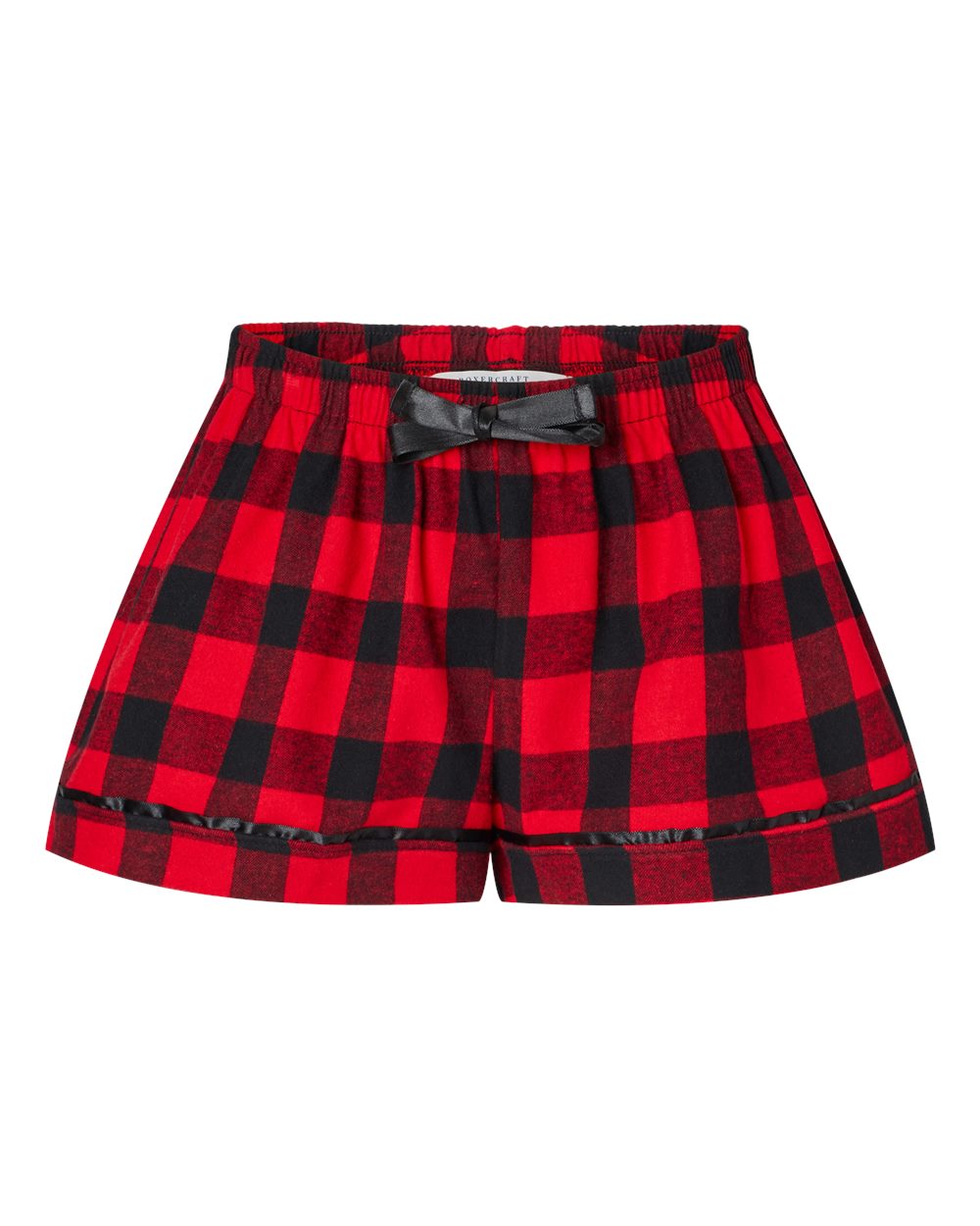 Women's Flannel Shorts - Front - B14403121 - Red/ Black Buffalo