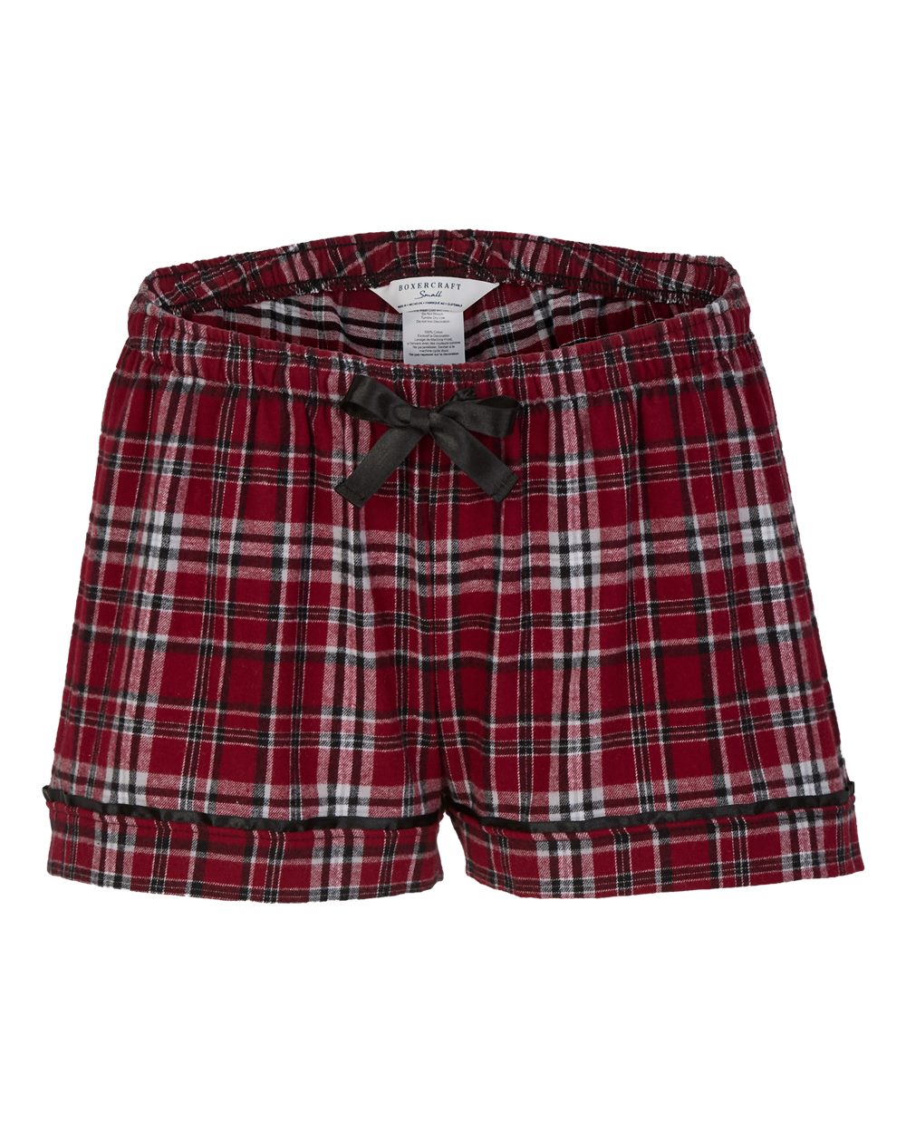 Women's Flannel Shorts - Front - B14403391 - Garnet/ Black Plaid