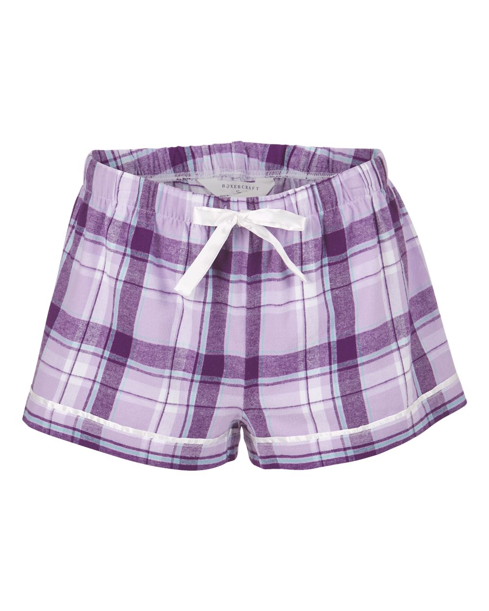 Women's Flannel Shorts - Front - B14403671 - Lavender Sophia Plaid